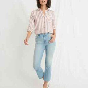 Marine Layer Kick Flare Jean Light Wash Vintage Straight 25 Floral Embroidered